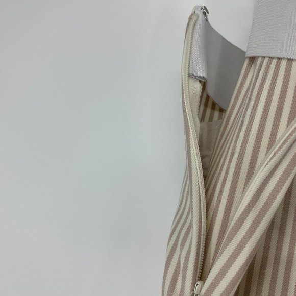 A New Day Pants High Rise Slim Fit Ankle Beige White Stripe NWT - Picture 10 of 12